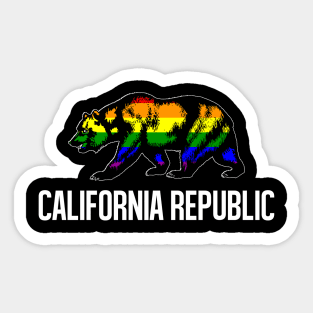 Bear California Flag Republic LGBTQ Sticker